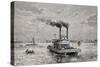 Boat on Mississippi, 1892, by Taylor Taken from Geographie Universelle, 19th Century-null-Stretched Canvas