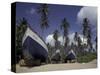 Boat on Pinney Beach, Nevis, Caribbean-Robin Hill-Stretched Canvas