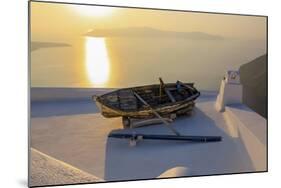 Boat on Rooftop, Santorini, Greece-Fran?oise Gaujour-Mounted Photographic Print