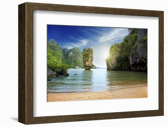 Boat on Sand of Maya Bay Phi Phi Island-Krivosheev Vitaly-Framed Photographic Print