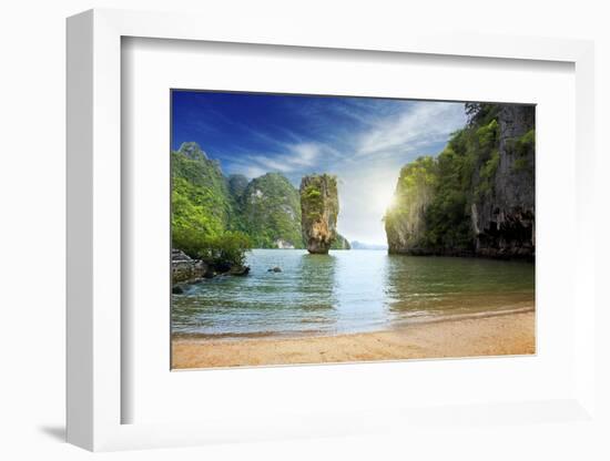 Boat on Sand of Maya Bay Phi Phi Island-Krivosheev Vitaly-Framed Photographic Print