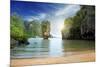 Boat on Sand of Maya Bay Phi Phi Island-Krivosheev Vitaly-Mounted Photographic Print