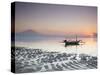 Boat on Sanur Beach at Dawn, Bali, Indonesia-Ian Trower-Stretched Canvas