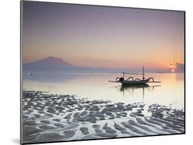 Boat on Sanur Beach at Dawn, Bali, Indonesia-Ian Trower-Mounted Photographic Print