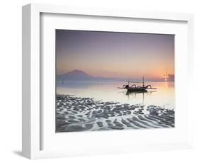 Boat on Sanur Beach at Dawn, Bali, Indonesia-Ian Trower-Framed Photographic Print