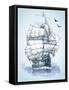 Boat on Sea Drawing. Sailboat Vector Sketch-Danussa-Framed Stretched Canvas