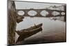 Boat on the Arno and Ponte alla Carraia, Florence, Florence, Italy, 1945 - 1955-European School-Mounted Photographic Print