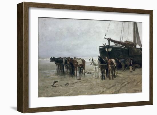 Boat on the Beach at Scheveningen, 1876-Anton Mauve-Framed Giclee Print