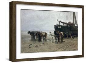 Boat on the Beach at Scheveningen, 1876-Anton Mauve-Framed Giclee Print