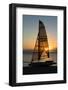 Boat on the Beach at Sunset, Bora Bora, Society Islands, French Polynesia-null-Framed Photographic Print