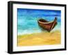 Boat on the Beach, Oil Painting on Canvas-Valenty-Framed Art Print