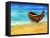 Boat on the Beach, Oil Painting on Canvas-Valenty-Framed Stretched Canvas