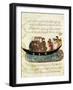 Boat on the Euphrates, miniature from 'Al Maqamat' (The Meetings) by Al-Hariri, c.1240-Yahya ibn Mahmud Al-Wasiti-Framed Giclee Print