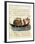 Boat on the Euphrates, miniature from 'Al Maqamat' (The Meetings) by Al-Hariri, c.1240-Yahya ibn Mahmud Al-Wasiti-Framed Giclee Print