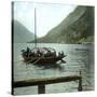 Boat on the Italian Shores of Lake Lugano, Circa 1890-Leon, Levy et Fils-Stretched Canvas