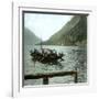 Boat on the Italian Shores of Lake Lugano, Circa 1890-Leon, Levy et Fils-Framed Photographic Print