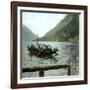 Boat on the Italian Shores of Lake Lugano, Circa 1890-Leon, Levy et Fils-Framed Photographic Print