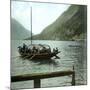 Boat on the Italian Shores of Lake Lugano, Circa 1890-Leon, Levy et Fils-Mounted Photographic Print