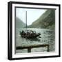 Boat on the Italian Shores of Lake Lugano, Circa 1890-Leon, Levy et Fils-Framed Photographic Print
