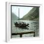 Boat on the Italian Shores of Lake Lugano, Circa 1890-Leon, Levy et Fils-Framed Photographic Print