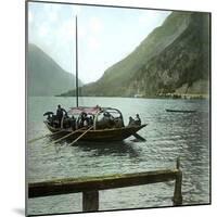 Boat on the Italian Shores of Lake Lugano, Circa 1890-Leon, Levy et Fils-Mounted Photographic Print