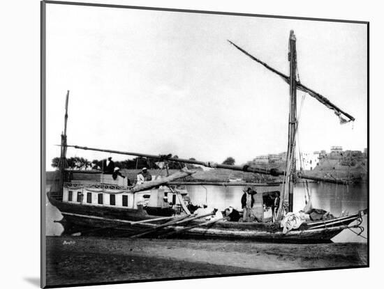 Boat on the Nile, Egypt, 1878-Felix Bonfils-Mounted Giclee Print
