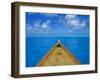 Boat on the Pacific Ocean, Bora Bora, Tahiti, Society Islands, French Polynesia, Pacific-Mark Mawson-Framed Photographic Print