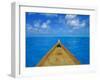 Boat on the Pacific Ocean, Bora Bora, Tahiti, Society Islands, French Polynesia, Pacific-Mark Mawson-Framed Photographic Print