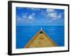 Boat on the Pacific Ocean, Bora Bora, Tahiti, Society Islands, French Polynesia, Pacific-Mark Mawson-Framed Photographic Print