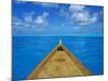 Boat on the Pacific Ocean, Bora Bora, Tahiti, Society Islands, French Polynesia, Pacific-Mark Mawson-Mounted Photographic Print