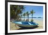 Boat on the Palm-Fringed Beach at This Laid-Back Village and Resort-Rob Francis-Framed Photographic Print