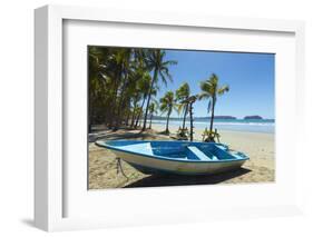 Boat on the Palm-Fringed Beach at This Laid-Back Village and Resort-Rob Francis-Framed Photographic Print