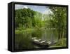 Boat on the River Charente, St. Simeux, Poitou Charentes, France, Europe-Michael Busselle-Framed Stretched Canvas