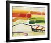 Boat on the Sea’s Edge-Joan Davis-Framed Art Print