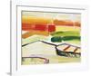 Boat on the Sea’s Edge-Joan Davis-Framed Art Print