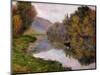 Boat on the Seine near Jeufosse-Claude Monet-Mounted Giclee Print