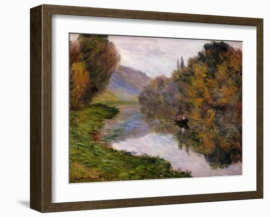 Boat on the Seine near Jeufosse-Claude Monet-Framed Giclee Print