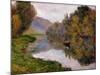 Boat on the Seine near Jeufosse-Claude Monet-Mounted Giclee Print