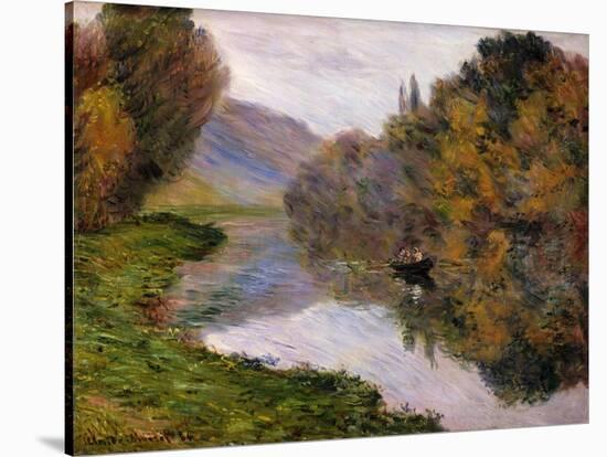 Boat on the Seine Near Jeufosse-Claude Monet-Stretched Canvas