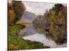 Boat on the Seine Near Jeufosse-Claude Monet-Stretched Canvas