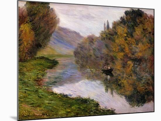 Boat on the Seine Near Jeufosse-Claude Monet-Mounted Giclee Print