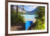 Boat on the Shore, Emerald Lake, Canada-George Oze-Framed Photographic Print