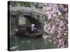 Boat Passing under Bridge Along Canal, Suzhou, Jiangsu, China, Asia-Ian Trower-Stretched Canvas