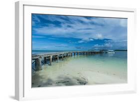 Boat Pier on Carp Island, One of the Rock Islands, Palau, Central Pacific, Pacific-Michael Runkel-Framed Photographic Print