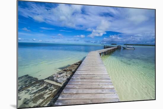 Boat Pier on Carp Island, One of the Rock Islands, Palau, Central Pacific, Pacific-Michael Runkel-Mounted Photographic Print