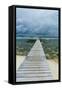 Boat Pier on Carp Island, One of the Rock Islands, Palau, Central Pacific-Michael Runkel-Framed Stretched Canvas