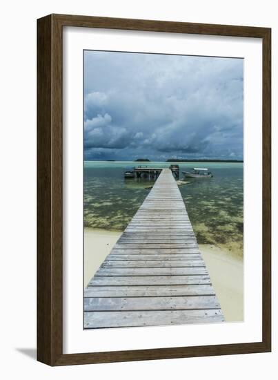 Boat Pier on Carp Island, One of the Rock Islands, Palau, Central Pacific-Michael Runkel-Framed Photographic Print