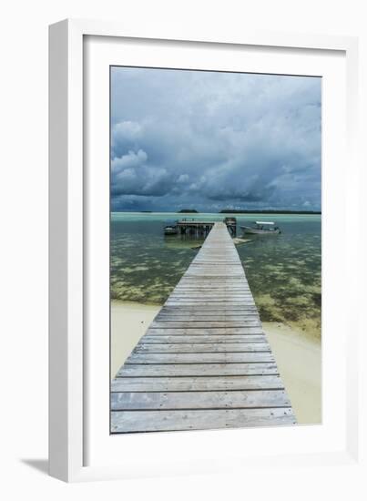 Boat Pier on Carp Island, One of the Rock Islands, Palau, Central Pacific-Michael Runkel-Framed Photographic Print