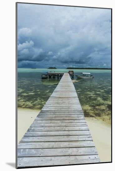 Boat Pier on Carp Island, One of the Rock Islands, Palau, Central Pacific-Michael Runkel-Mounted Photographic Print