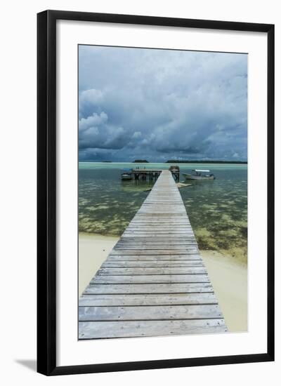 Boat Pier on Carp Island, One of the Rock Islands, Palau, Central Pacific-Michael Runkel-Framed Photographic Print